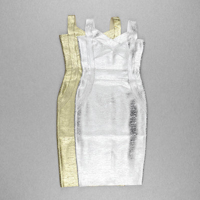 CHERRY - BANDAGE DRESS Gold / Silver