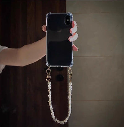 Phone Case - Transparent with Pearl Bracelet