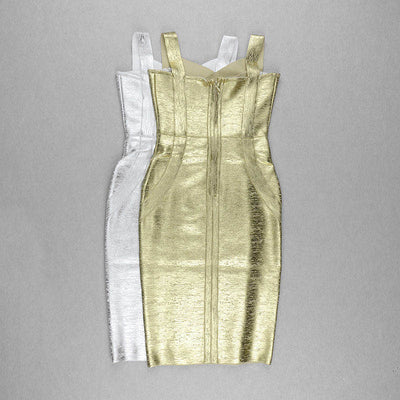 CHERRY - BANDAGE DRESS Gold / Silver