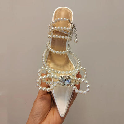 LILI - Pearls Bowknot High Heels
