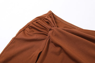 Rey Brown - Casual One Shoulder Dress